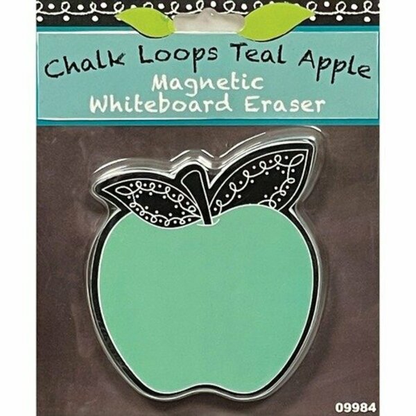 Ashley Productions Eraser, f/WEbrd, Magnetic, TealApplew/ChalkLoopLeaves, 3-3/4in, MI ASH09984